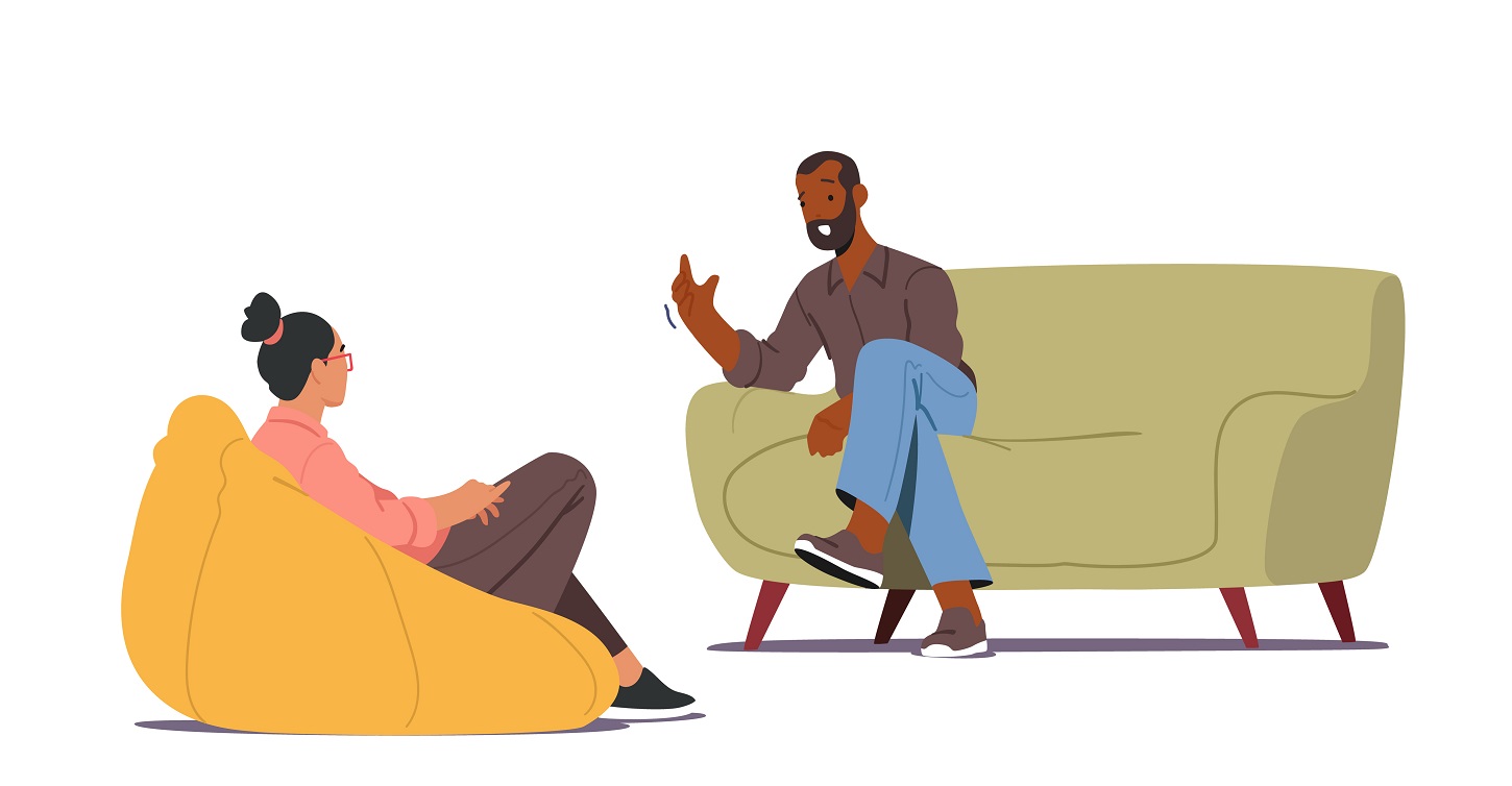 conversations on a bean bag chair